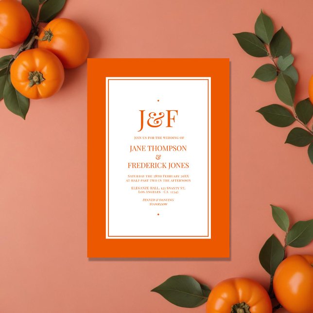 Trendy Persimmon Wedding Invitation (Trendy Persimmon Wedding Invitation)