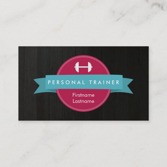 Trendy Personal Trainer Fitness Business Cards (Front)