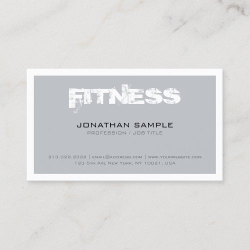 Trendy Personal Trainer Fitness Professional Plain Business Card