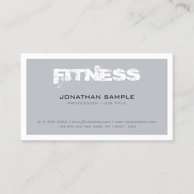 Trendy Personal Trainer Fitness Professional Plain Business Card (Front)