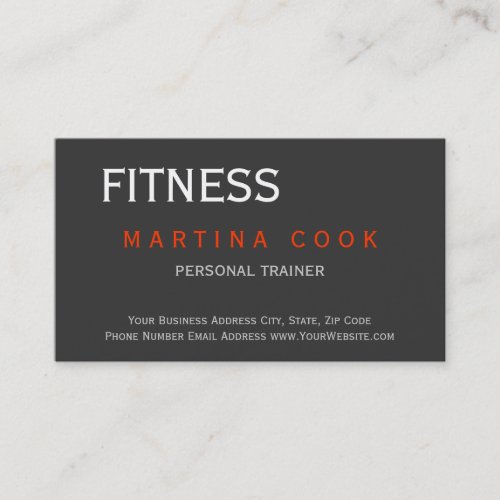 Trendy Personal Trainer Modern Business Card