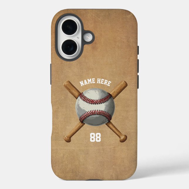 Trendy Personalized Baseball Name and Number       Case-Mate iPhone Case (Back)