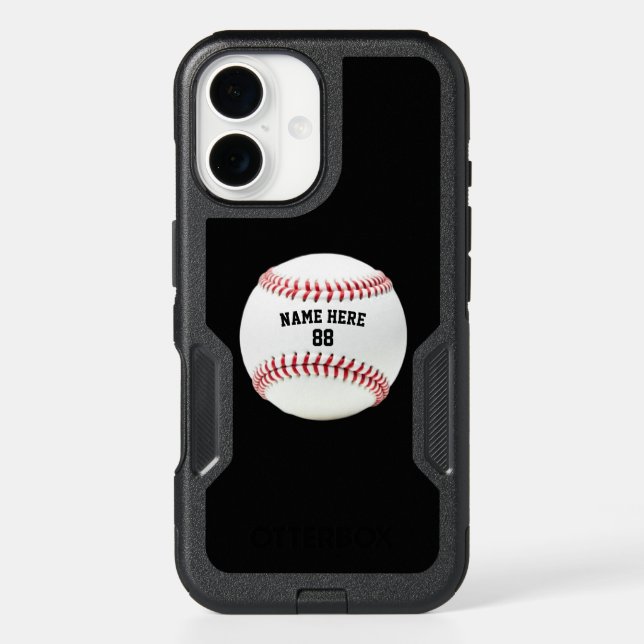 Trendy Personalized Baseball Name and Number       Otterbox iPhone Case (Back)