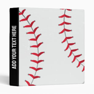 Trendy Personalized Baseball Player Black 3 Ring Binder