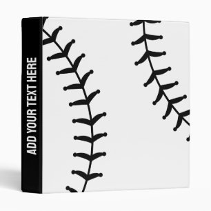 Trendy Personalized Baseball Player Black 3 Ring Binder
