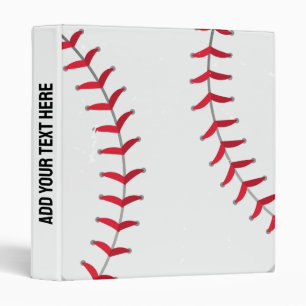 Trendy Personalized Baseball Player Black 3 Ring Binder