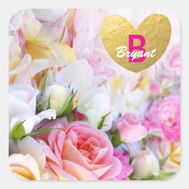 Trendy Personalized Floral Sticker (Front)