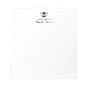 Trendy Personalized From the Desk of Honey Bee     Notepad