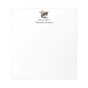 Trendy Personalized From the Desk of Honey Bee Notepad