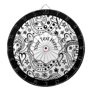 Trendy Personalized Hearts and Love Doodle Pattern Dart Board