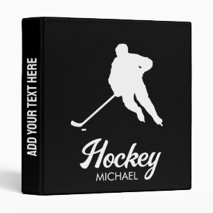 Trendy Personalized Hockey Player Name 3 Ring Binder