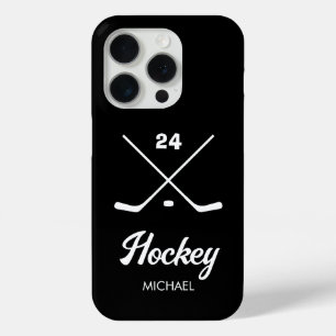 Trendy Personalized Hockey Player Name Number      iPhone 15 Pro Case