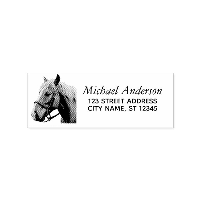 Trendy Personalized Horse Return Address  Rubber  Stamp (Imprint)