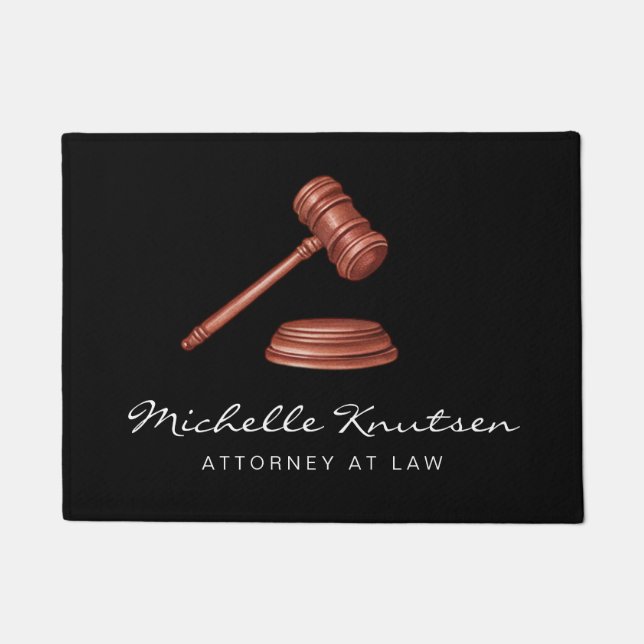 Trendy Personalized Lawyer Attorney at Law         Doormat (Front)