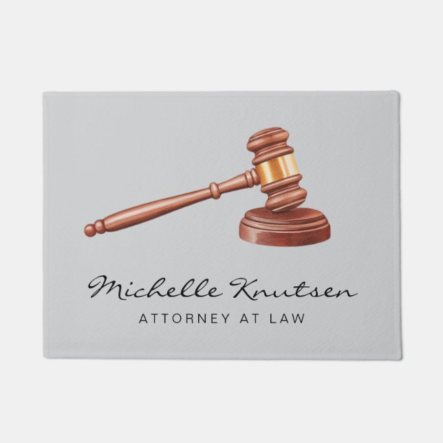 Trendy Personalized Lawyer Attorney at Law         Doormat (Front)