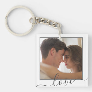 Trendy Personalized Love Family 2 Photo Keepsake Keychain