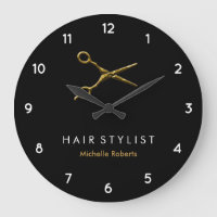 Trendy Personalized Modern black Gold Hairstylist