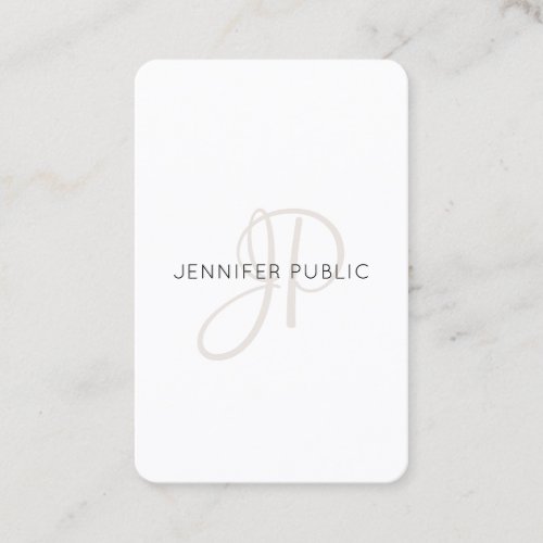 Trendy Personalized Modern Elegant Monogrammed Business Card