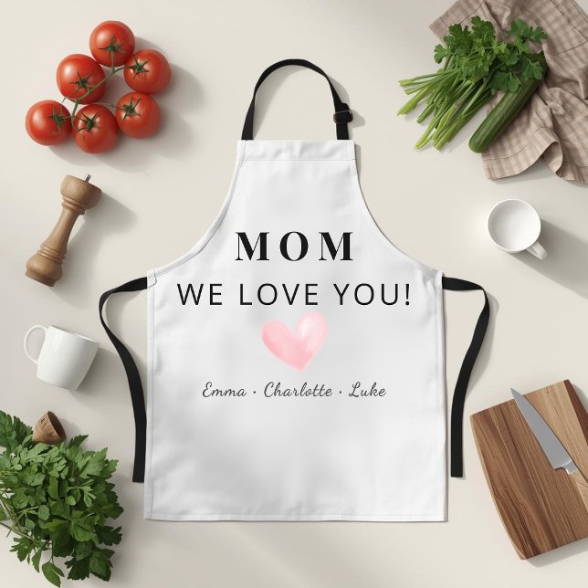 Trendy Personalized Mom We Love You Apron (Creator Uploaded)
