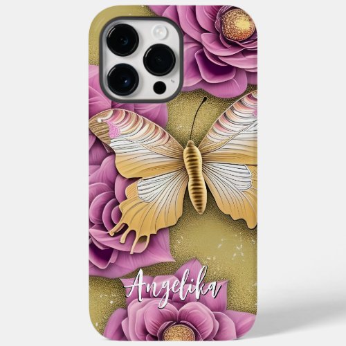 Trendy Personalized Name Butterfly Case_Mate iPhone 14 Pro Max Case