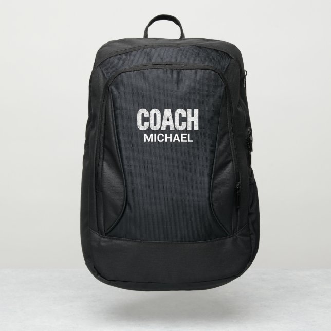 Trendy Personalized Name coach Black               Port Authority® Backpack (Front)