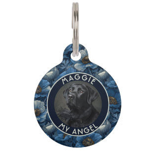 Trendy Personalized Pet Gift Anemones Floral ID Tag