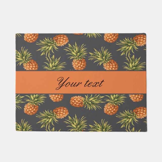 Trendy Personalized Pineapple Doormat (Front)