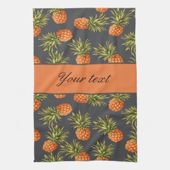 Trendy Personalized Pineapple Kitchen Towel by glamgoodies at Zazzle