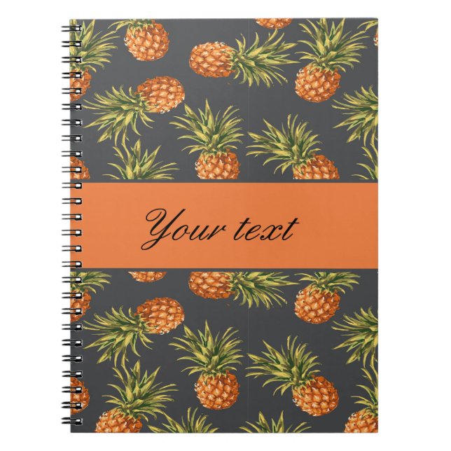 Trendy Personalized Pineapple Notebook (Front)