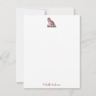 Trendy Personalized Pink Tiger Stationery Note Card