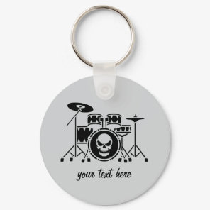 Trendy Personalized skull Drum Set Music Drummer   Keychain