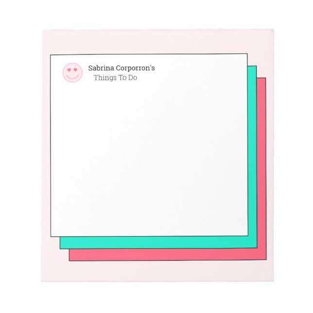 Trendy Personalized Social Post To Do List Notepad (Front)