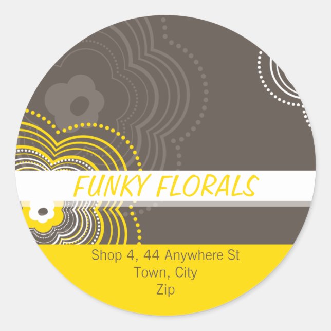 TRENDY PERSONALIZED STICKER :: funky flower 7 (Front)