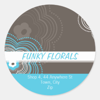 TRENDY PERSONALIZED STICKER :: funky flower 8