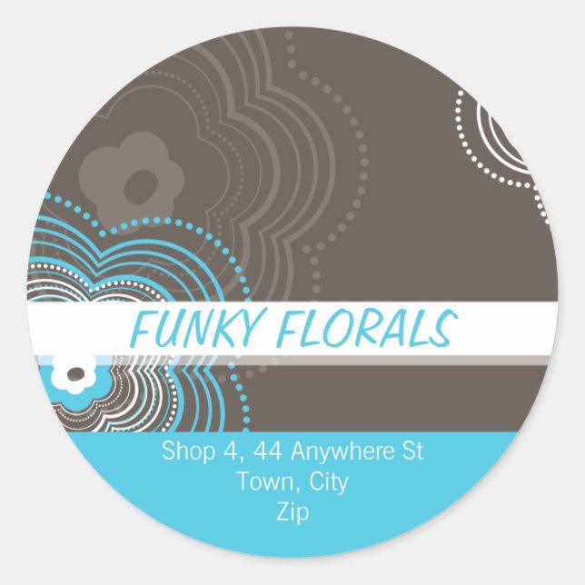 TRENDY PERSONALIZED STICKER :: funky flower 8 (Front)