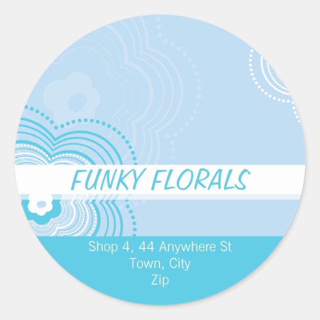 TRENDY PERSONALIZED STICKER :: funky flower 9 (Front)