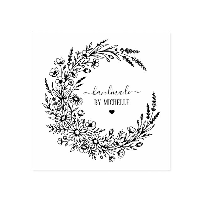 Trendy Personalized Stylish Handmade With Love     Rubber Stamp (Imprint)