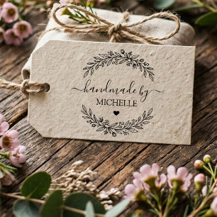 Trendy Personalized Stylish Handmade With Love Rubber Stamp