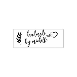 Trendy Personalized Stylish Handmade With Love Self-inking Stamp