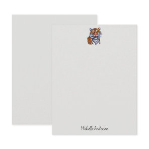 Trendy Personalized Tiger Stationery  Note Card