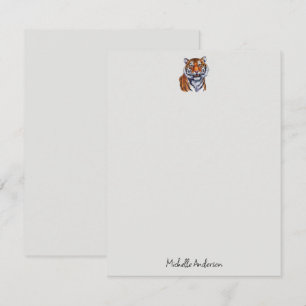 Trendy Personalized Tiger Stationery Note Card