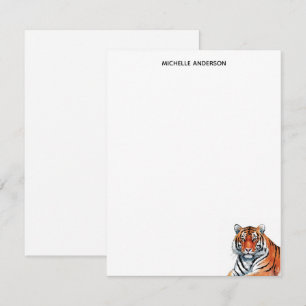 Trendy Personalized Tiger Stationery Note Card
