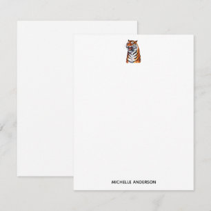 Trendy Personalized Tiger Stationery Note Card