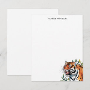 Trendy Personalized Tiger Stationery  Note Card