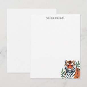 Trendy Personalized Tiger Stationery Note Card