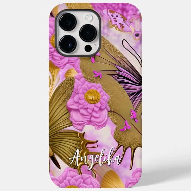 Trendy Personalized with Butterflies Case-Mate iPhone Case (Back)