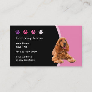 Trendy Pet Care Business Cards