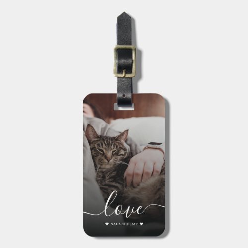 Trendy Pet Cat Lover Photo Luggage Tag