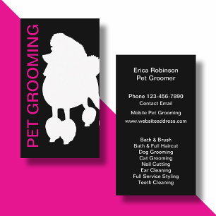 Trendy Pet Grooming Services  Business Card