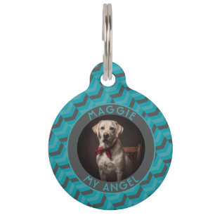 Trendy Pet Lover Gift Chevron Geometry ID Tag